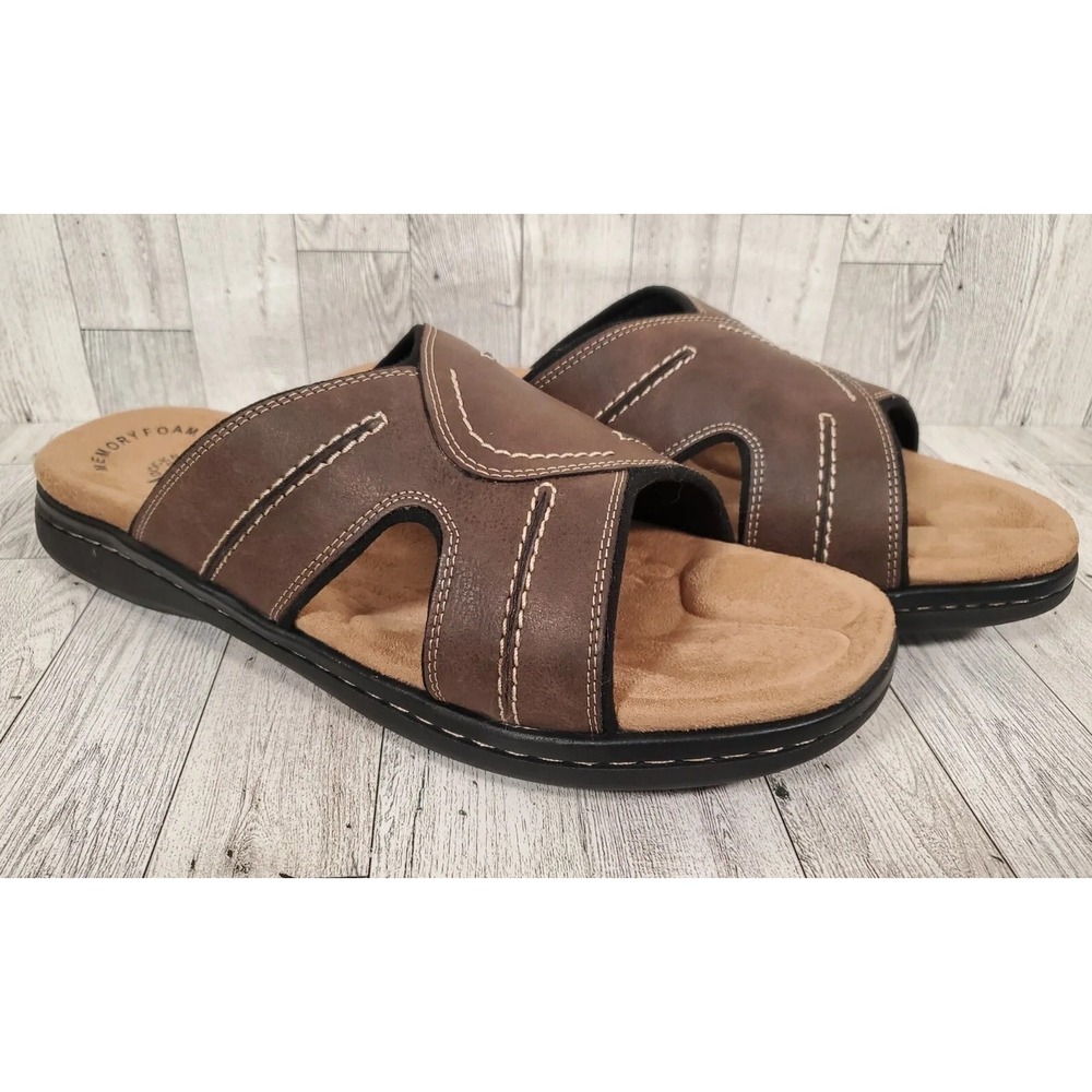 Dockers Sandals Mens Size 13M Brown Sunland Casual Slide Shoes Memory Foam NEW